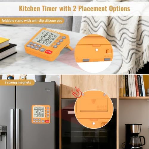 Digital Dual Kitchen Timer, Multiple Channels Countdown Timer