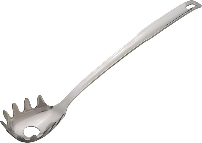 HIC Kitchen Spaghetti Ladle and Pasta Server with Long Handle, 18/8 Stainless Steel, 13-Inch