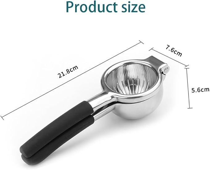 Stainless Steel Lemon Squeezer,-Silicone Handles, Hand Held Lime Squeezer for Lemons, Limes & Oranges, Ergonomic Non-Slip Design, Suitable for Kitchen, Outdoor, Bar Lemon Squeezer