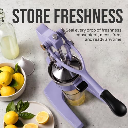 Zulay Kitchen Cast Iron Juicer - Heavy Duty Orange Juicer with Detachable Strainers for Easy Cleaning, Citrus Press for Citrus Fruits, Perfect for Bartenders, Juice Lovers & Health Enthusiasts