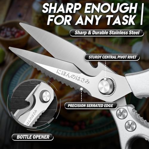TIJERAS Kitchen Scissors Shears Set - 2PCS Stainless Steel Sharp