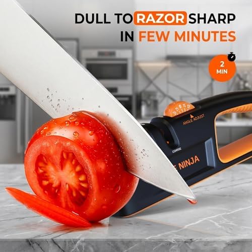 5 Precision Adjust Knife Sharpener- 3-Stage Premium Kitchen Knife Sharpener to Repair, Restore & Polish Blades by Sharp Pebble (Pack of 2)
