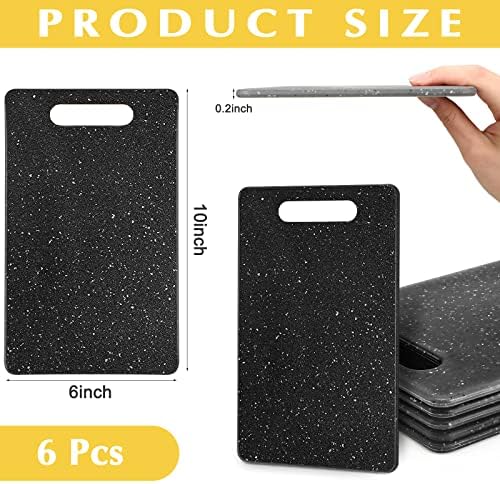 6 Pcs Plastic Cutting Boards Bar Granite Color Cutting Board with Easy Grip Handle Dishwasher for Food Fruits Vegetables Home(Small) (Pack of 2)