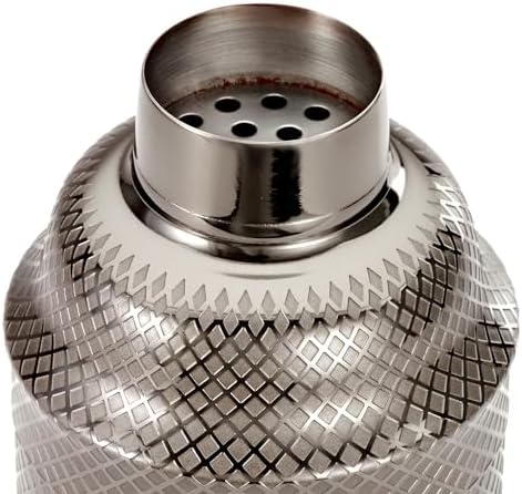 Barfly 3-Piece Diamond Lattice Etch Japanese Cocktail Shaker Set (24 Oz/700ml), Gun Metal Black