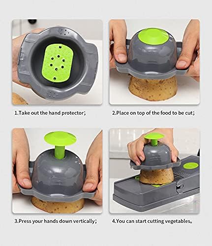 Zbyoujer Vegetable Chopper,14-in-1 food chopper vegetable chopper dicer slicer cutter Onion Chopper Onion Cutter Potato Salad Fruit Carrot Chopper with Container Chopper Vegetable Cutter