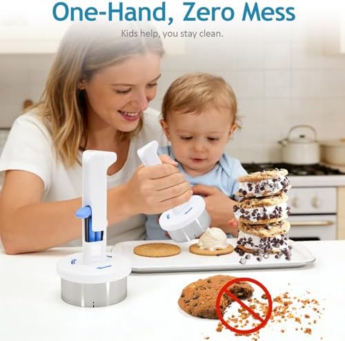 Stainless Steel Ice Cream Sandwich Maker,Ice Cream Sandwich Scoop,Ice Cream Scoop with Trigger,Easy Release Sandwich Cookie Scoops For Kitchen and Dessert Shop