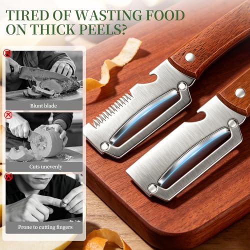 2 PCS Multifunctional Vegetable Peeler for Kitchen, 4-in-1 Peeler Shredder