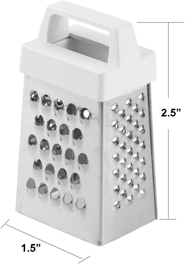 Cuisinox Stainless Steel Box Grater with Handle and 4 Sides for Cheese and Vegetables, Mini 2.3" x 3"