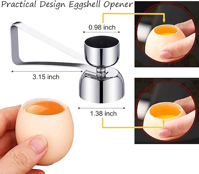 Sagapo 1 Egg Cracker Topper,Double Cups Opener shell Cutter Precise Remover Tool for RawSoft Hard Boiled Egg,Environmentally friendly 304stainless steel Not discolored Resistant high temperature