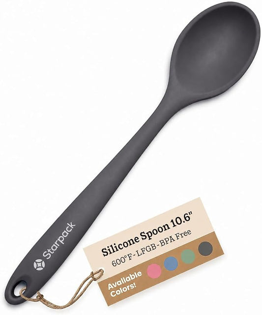 Starpack 'Mix it Up' Premium Silicone Cooking Spoons - Silicone Mixing Spoons for Baking Heat Resistant 600°F - Kitchen Spoons for Nonstick Cookware - LFGB Grade Serving Spoons - Rubber Stirring Spoon