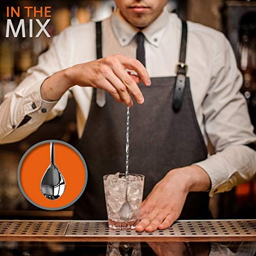 NutriChef Mixology Bartender Cocktail Shaker Set - Includes 15 & 30 oz Stainless Steel Shakers, 6 Bottle Pourers & More | Essential Martini Making Kit | Drink Mixing Set | 15 Piece Cocktail Bar Set