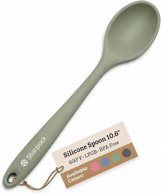 Starpack 'Mix it Up' Premium Silicone Cooking Spoons - Silicone Mixing Spoons for Baking Heat Resistant 600°F - Kitchen Spoons for Nonstick Cookware - Silicone Serving Spoons - Rubber Stirring Spoon