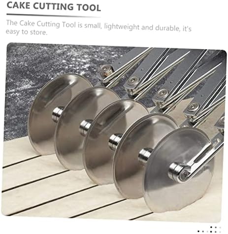 DOITOOL 5-Wheel Pastry Cutter Adjustable Stainless Steel Dough Divider Cake Slicer Pizza Cutting Tool for Baking Kitchen Use