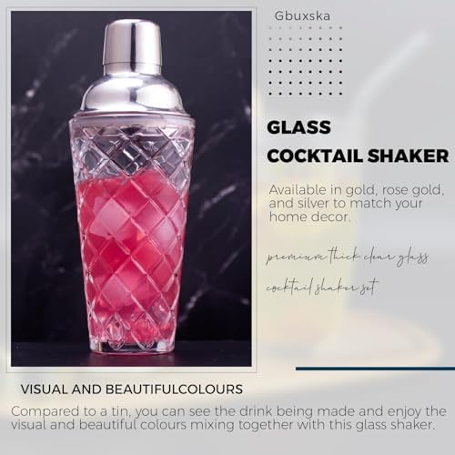 Cocktail Shaker Set with Jigger, Bar Spoon & Muddler