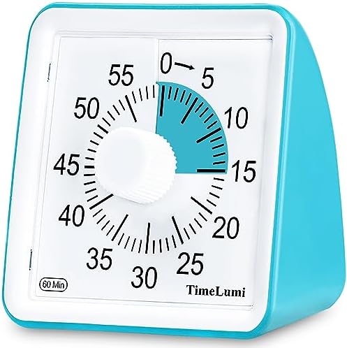 60-Minute Visual Timer for Kids, Management Classroom Timer, Blue