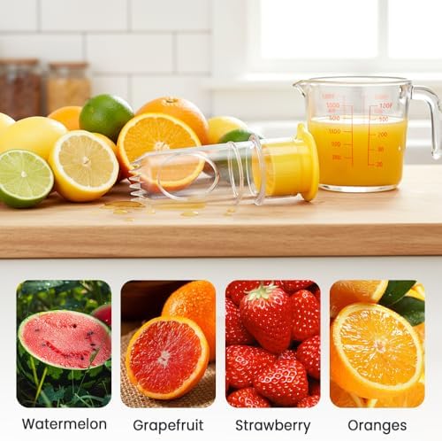 Screw Top Lemon Squeezer, 2026 New Hand Juicer Squeezer, Portable Manual Juicer for Travel, Multifunctional Fruit Juicers for Home Use (4pcs, Yellow+Green)