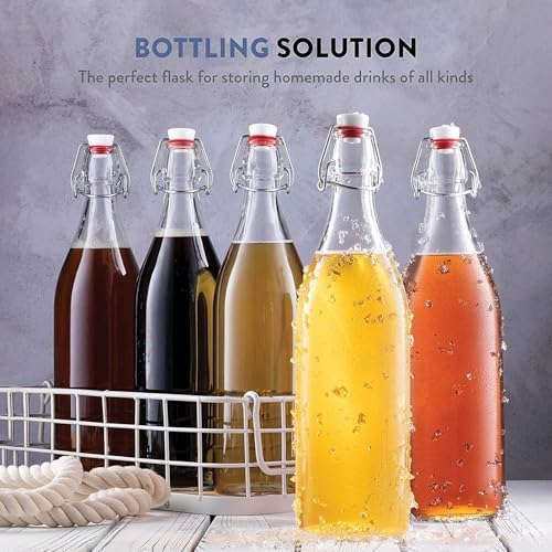 Bormioli Rocco Giara Bottle 33.75 Oz - Red, Set of 2