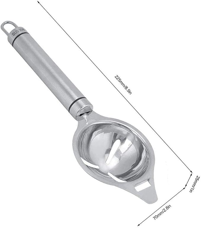Egg Separator Egg Yolk Separator White Egg Separator FFLIFE Food Grade Stainless Steel Egg White Separator Dishwasher Safe Work for XL Jumbo Eggs(with 5 Silicone Egg Cup Holders)
