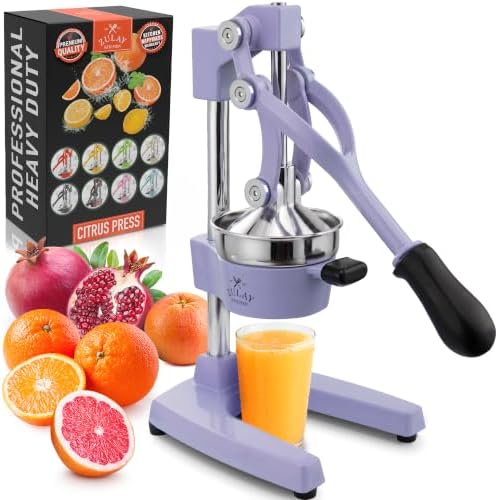 Zulay Kitchen Cast Iron Juicer - Heavy Duty Orange Juicer with Detachable Strainers for Easy Cleaning, Citrus Press for Citrus Fruits, Perfect for Bartenders, Juice Lovers & Health Enthusiasts