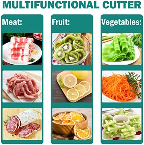 Safe Mandoline Slicer for Kitchen, 5 in 1 Slicer Kitchen Chopping Artifact Multifunctional Vegetable Cutter, Meat Tomato Potato Slicer Food Chopper with Container grey blue