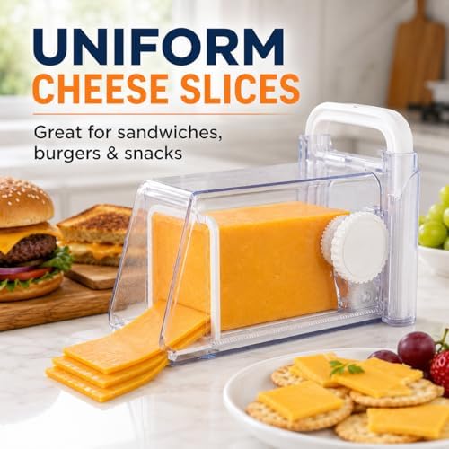 Cheese Cutter Storage Container, ABS Multifunctional Cheese Chopper Grater Cutting Tool with Stainless Steel Blades, Butter Slicer Cutter Container Box for Home Kitchen