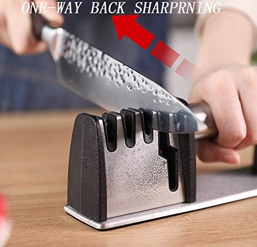 Knife Sharpeners, Kitchen Blade and Scissors Sharpening Tool, Professional Manual Knife Sharpener for Kitchen Knife, 4 in 1 Chef's Kitchen Knife Accessories