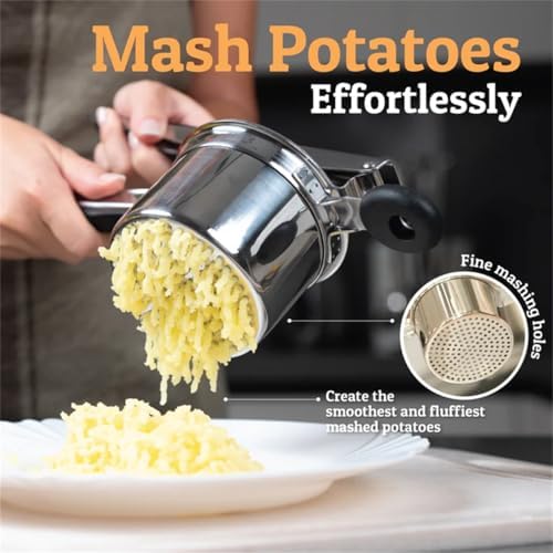 Potato Ricer Stainless Steel for Mashed Potatoes,Potato Press Ricer Kitchen Tool and Gadgets,Hand Potato Masher Food Masher Tool