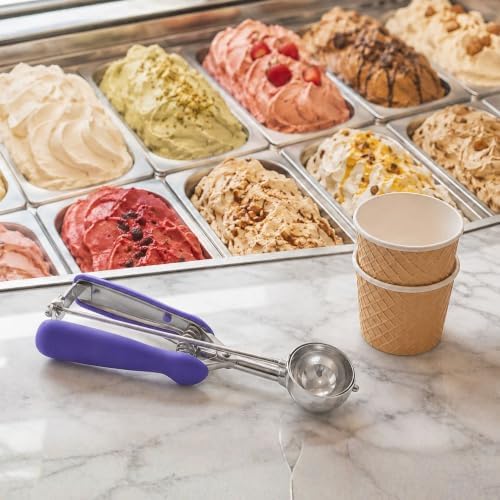 Restaurantware Ice Cream Scoop 1 Case 0.86 oz Stainless Steel Portioner Commercial Kitchen Tool Comfortable Grip Dishwasher-Safe Spring-Loaded Handle