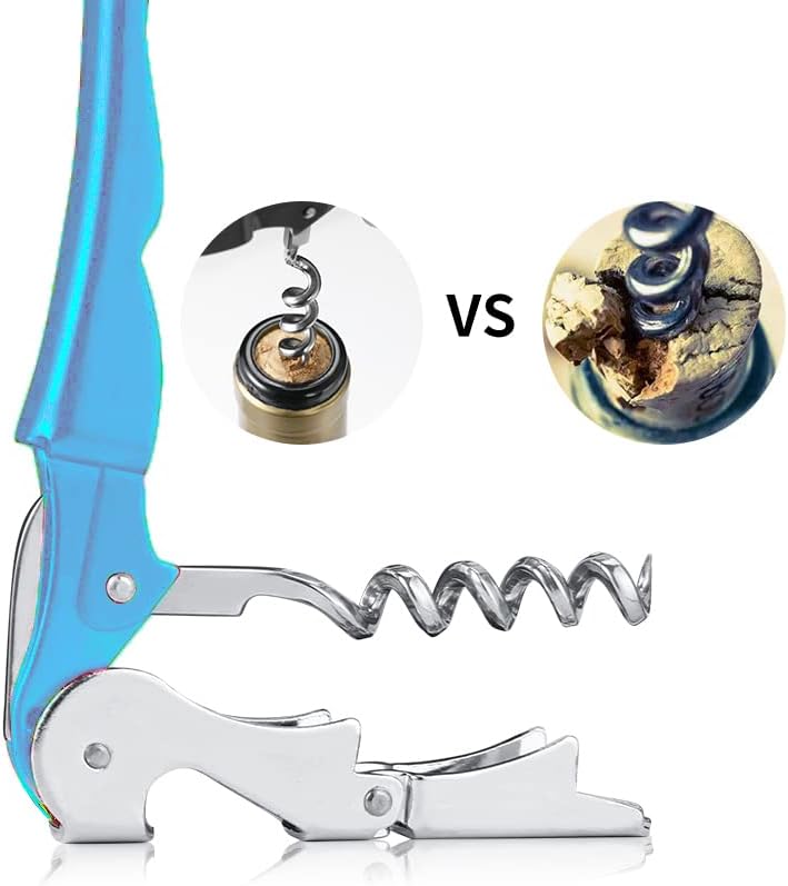 Professional Waiter Corkscrew Wine Openers Set(2PCS), Heavy Duty Stainless Steel Hinges Wine Key for Restaurant Waiters, Sommelier, Bartenders
