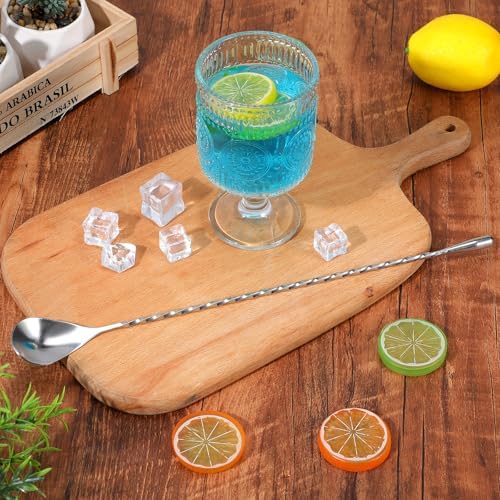 12 PCS Bar Spoon Cocktail Mixing Spoon, 12 Inch Stainless Steel Mixing Spoons with Spiral Handle for Bartenders, Coffee & Ice Cream, Easy to Clean & Great for Professional and Home Use