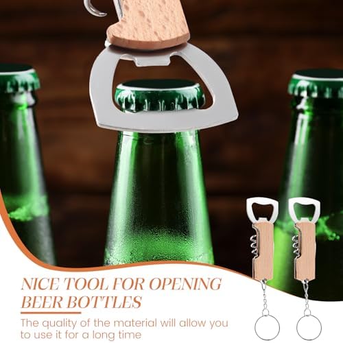 Ziliny 24 Pcs Wine Bottle Opener Keychains Bulk Corkscrew, Brown