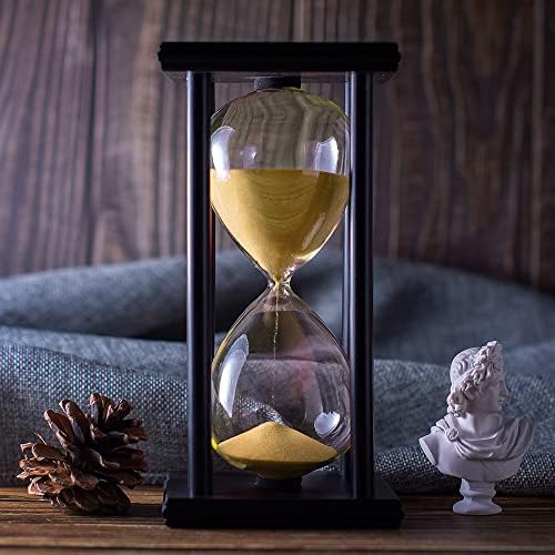 BELLAWARE Hourglass Timer with Golden Sand, 60 Minute Wooden Sand Timer