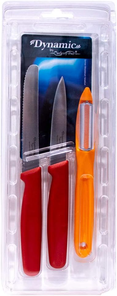 Dynamic 3 Piece Paring & Peeling Starter Set in Red, large