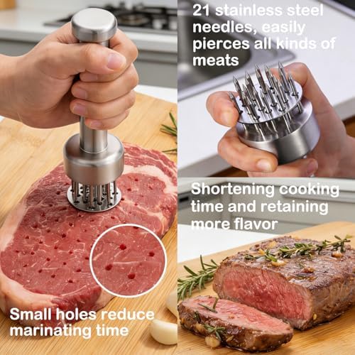 AFAN Stainless Steel Meat Tenderizer Tool with 21 Needles