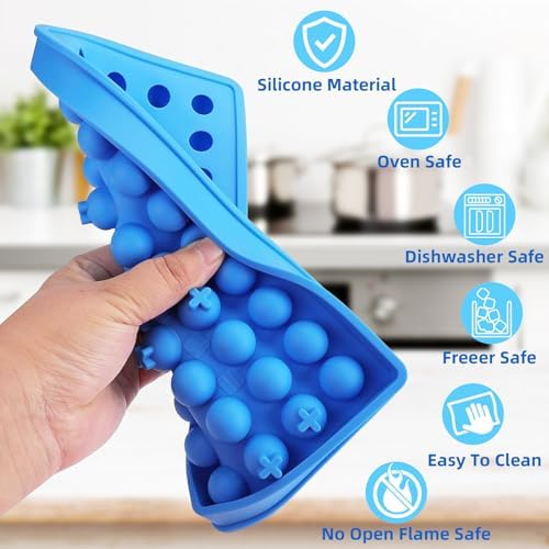 Yesland 3 Pack Mini Ice Ball Molds, 120-Cavity Mini Round Silicone Mold/Chocolate Drops Mold, Perefect for Candy, Pudding, Jelly, Milk, Juice, Cocktails & Whiskey Particles
