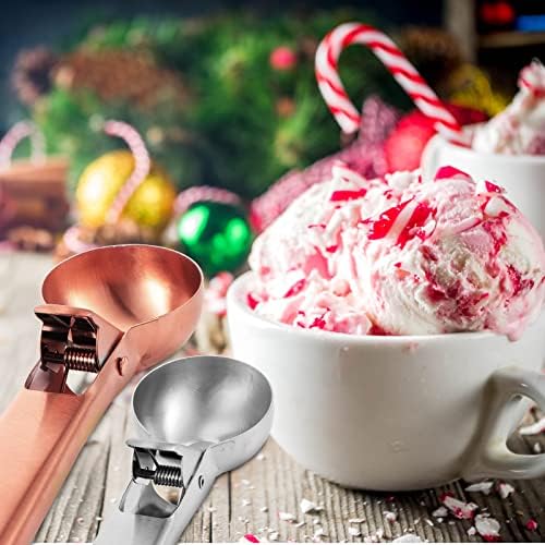 Skylety 3 Pcs Ice Cream Scooper,Rose Gold, Gold, Stainless Steel Color