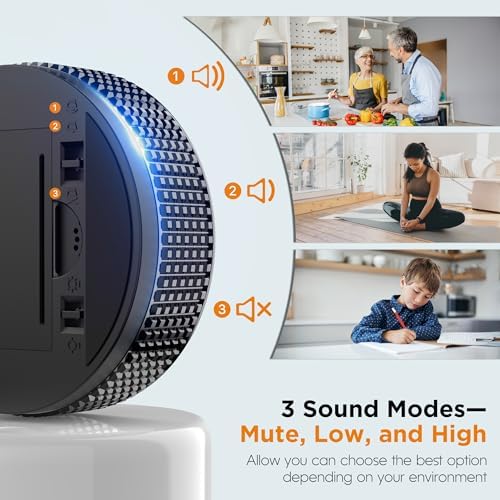 Digital Kitchen Timer - Magnetic Countdown Count Up Clock with Large LED Display, 5/15/25 Min Presets, 3 Volume Levels, Rotary Dial for Cooking, Productivity, Classroom, Fitness (2, Black)