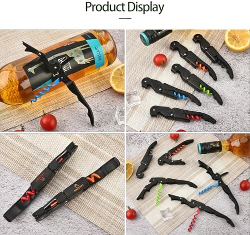Wine Opener Waiter Corkscrew, Professional Wine Key for Servers, Bartender with Foil Cutter, Manual Wine Bottle Opener Double Hinged (2 Gift Box, Black)