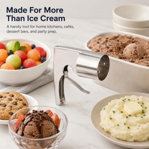 Stainless Steel Trigger Ice Cream Scoop, Cylindrical Ice Cream Disher