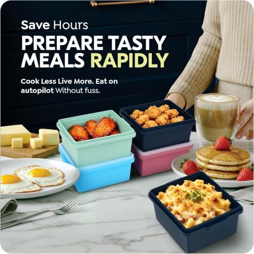 Silicone Soup Freezer Molds with Lids, 2 Cup Large Freezer Tray, 4 Pack