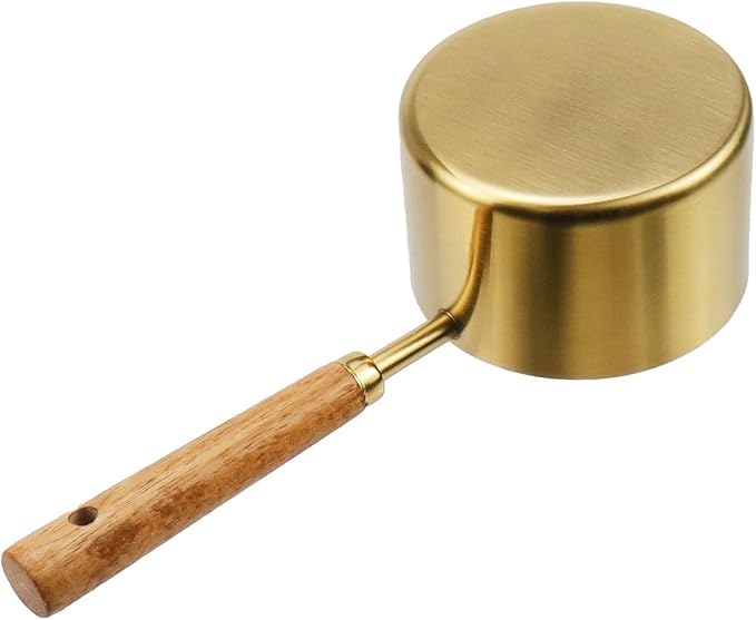 1 Cup Measuring Cup with Wooden Handle, 250ml Stainless Steel Measuring Scoop 1 Cup Measuring Cups for Baking Cooking Wet and Dry Ingredients (250ml)