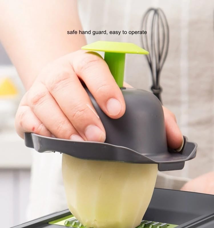 Multifunctional Vegetable Chopper with Container - Mandoline Slicer & Cheese Grater - Onion Chopper & Spiralizer - Kitchen Gadgets with 8 blades Veggie Cutter, Dicer, Mincer & Strainer