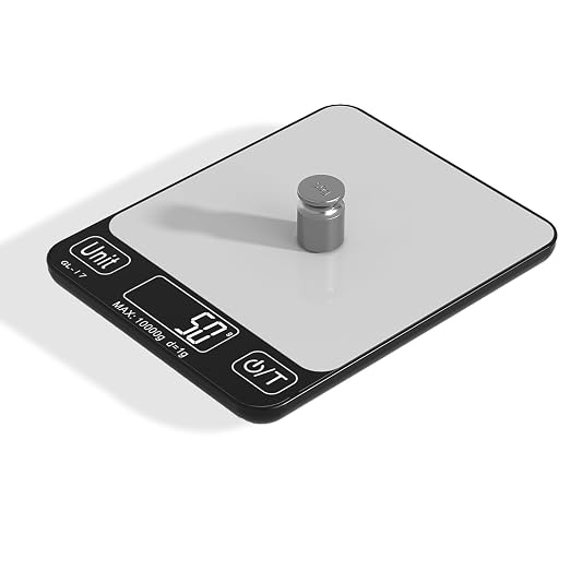Food Scale Digital, 10kg/22lb Kitchen Scales Weight for Baking, Cooking, Keto and Meal Prep with 7 Units, Balance Alimentaire 1g Accuracy LCD Display, Grams Oz, Silver (Battery Included)