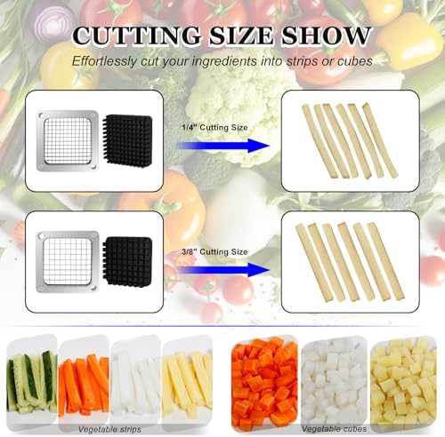 1/4" and 3/8" Replacement Dicer Chopper Blade with Pusher Block