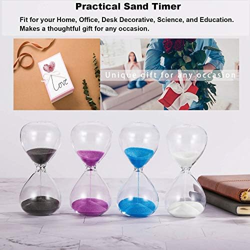 SuLiao Hourglass 3 Minute Sand Timer: 5.1 Inch Black Sand Clock, Large Sand Watch 3 Min, Hour Glass Sandglass for Kids, Games, Classroom, Home, Desk, Office Decor
