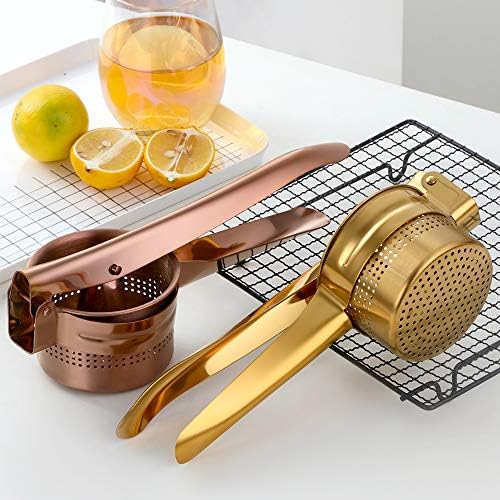 Meisha Potato Ricer – Stainless Steel Manual Masher for Potatoes, Fruits, Vegetables, Yams, Squash, Baby Food and More - Rainbow