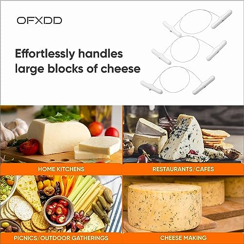 Cheese Slicer Wire 23.6 Inch - Stainless Steel Cheese Cutter with Wire - String for Block Cheese with Handles, 2 Pcs