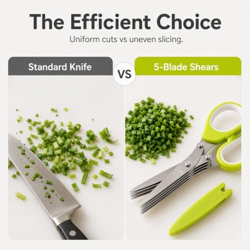 Stainless Steel Scallion Cutter Scissors, Kitchen Herb Scissors (green-3pcs)