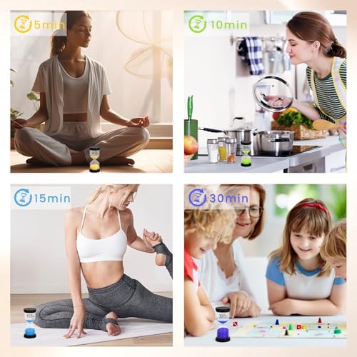 SHINDEL Sand Timers Set, 6PCS Colorful Hourglass Sandglass Timer