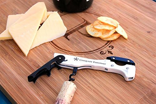 Premium Boomerang 3-in-1 Corkscrew Black & White - Made in Italy, Easy to Use + Extremely Durable. Best wine bottle opener for sommeliers, flight attendants, and waiters.